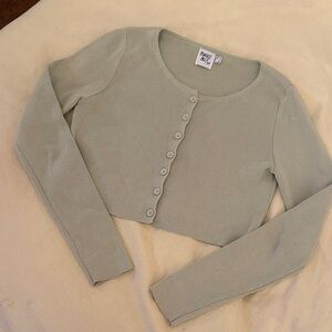 Princess Polly Sage Light Green Button-Up Cardigan